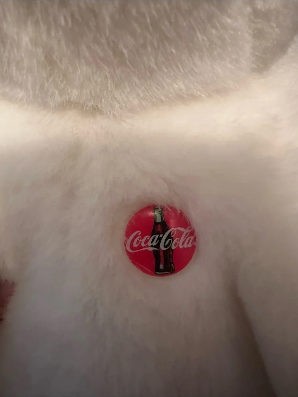 Vintage 1993 Coca Cola White Polar Bear Plush with Red Logo NWT